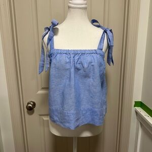 J. Crew Light Blue Bow Strap Blouse